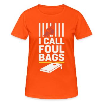 Cornhole Refere Offizielles Schiedsrichter - Frauen T-Shirt atmungsaktiv - Neonorange - Vorne - AI Model Female 172 dark (172cm)