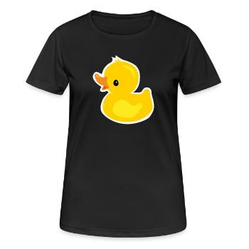 Cute duckling as rubber duck - Women's Breathable T-Shirt - black - Front - AI Model Female 172 light (172cm)
