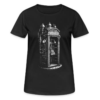 Viktorianische Steampunk-Telefonzelle - Frauen T-Shirt atmungsaktiv - Schwarz - Vorne - AI Model Female 172 light (172cm)