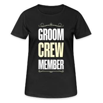 Groom Crew - Frauen T-Shirt atmungsaktiv - Schwarz - Vorne - AI Model Female 172 light (172cm)