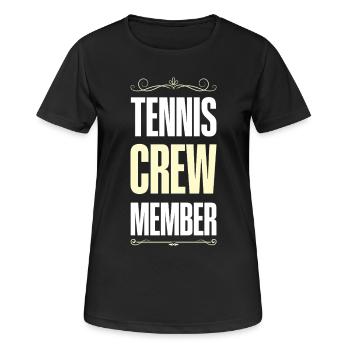 Tennis Crew - Frauen T-Shirt atmungsaktiv - Schwarz - Vorne - AI Model Female 172 light (172cm)