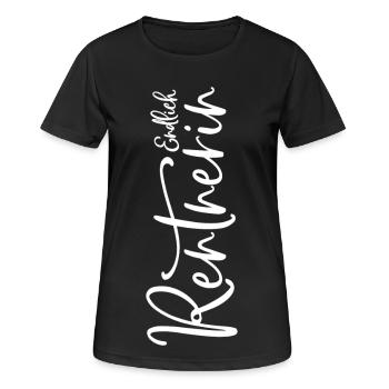 Endlich Rentnerin - Frauen T-Shirt atmungsaktiv - Schwarz - Vorne - AI Model Female 172 light (172cm)