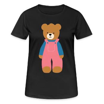 Teddy - Frauen T-Shirt atmungsaktiv - Schwarz - Vorne - AI Model Female 172 light (172cm)