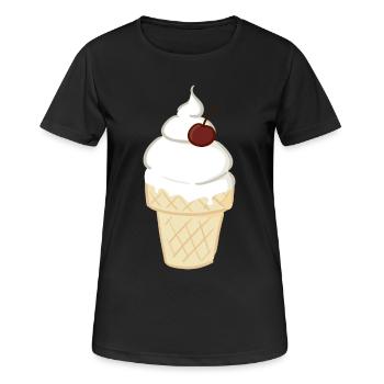 Cone Glacé Doux Cerise - T-shirt respirant Femme - noir - Devant - AI Model Female 172 light (172cm)