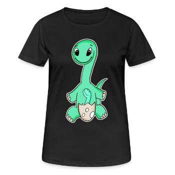 Dinosaurs with Baby Dinosaurs - Women's Breathable T-Shirt - black - Front - AI Model Female 172 light (172cm)