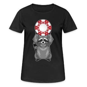 Raccoon Poker Jetons de poker - T-shirt respirant Femme - noir - Devant - AI Model Female 172 light (172cm)