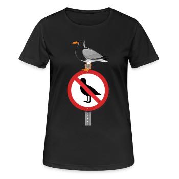 Mouette se rebelle contre la prohibition, panneau plus drôle - T-shirt respirant Femme - noir - Devant - AI Model Female 172 light (172cm)