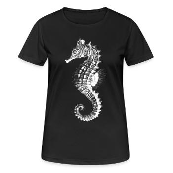 Silhouette de l’hippocampe nautique - T-shirt respirant Femme - noir - Devant - AI Model Female 172 light (172cm)