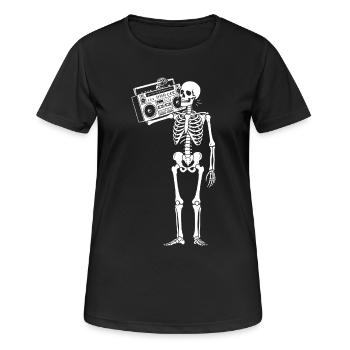 Boombox Skeleton Rétro Vibe - T-shirt respirant Femme - noir - Devant - AI Model Female 172 light (172cm)