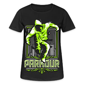 Parkour - T-shirt respirant Femme - noir - Devant - AI Model Female 172 light (172cm)