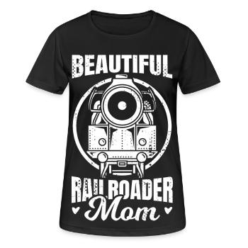 Eisenbahn Mutter - Frauen T-Shirt atmungsaktiv - Schwarz - Vorne - AI Model Female 172 light (172cm)