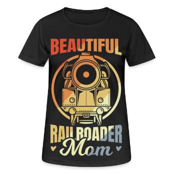 Maman du chemin de fer - T-shirt respirant Femme - noir - Devant - AI Model Female 172 light (172cm)