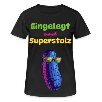 Mariné et super fier - T-shirt respirant Femme - noir - Devant - AI Model Female 172 light (172cm)