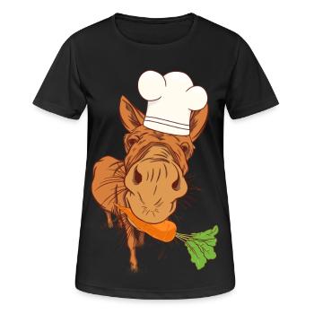 Cuisinier Cuisiniers Cuisinier Âne Cuisine Arts culinaires Hôte - T-shirt respirant Femme - noir - Devant - AI Model Female 172 light (172cm)