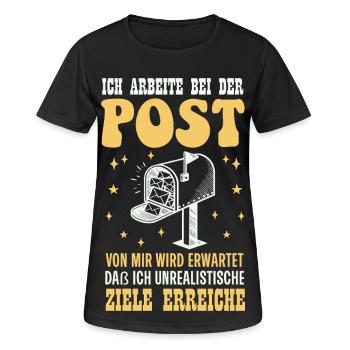 Postboten ICH ARBEITE BEI DER POST VON MIR WIRD - Frauen T-Shirt atmungsaktiv - Schwarz - Vorne - AI Model Female 172 light (172cm)