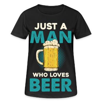 Juste un homme qui aime la bière - T-shirt respirant Femme - noir - Devant - AI Model Female 172 light (172cm)