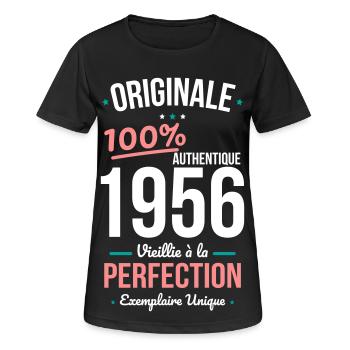 1956 – Original – Unique copy - Women's Breathable T-Shirt - black - Front - AI Model Female 172 light (172cm)