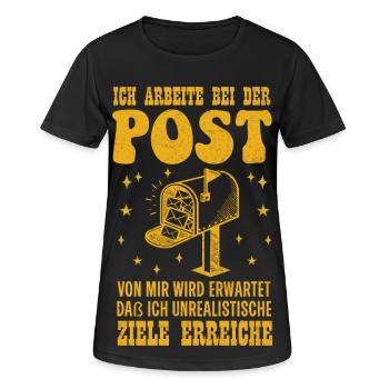Postboten ICH ARBEITE BEI DER POST VON MIR WIRD - Frauen T-Shirt atmungsaktiv - Schwarz - Vorne - AI Model Female 172 light (172cm)