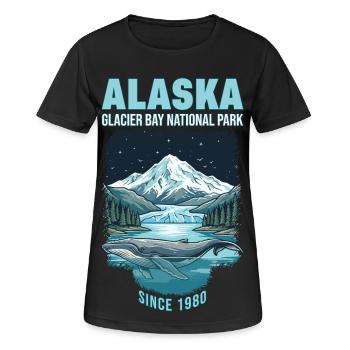 Alaska Cruise Glacier National Park 1980 - Women's Breathable T-Shirt - black - Front - AI Model Female 172 light (172cm)