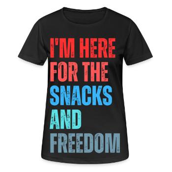 Slogan du plaisir de grignoter et liberté - T-shirt respirant Femme - noir - Devant - AI Model Female 172 light (172cm)
