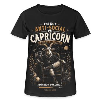 Capricorn Tribal Ambition - Zodiac Humor - Women's Breathable T-Shirt - black - Front - AI Model Female 172 light (172cm)