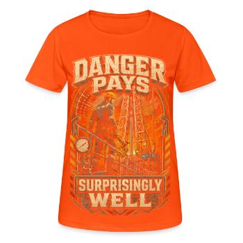Oil rig rig worker - Women's Breathable T-Shirt - neon orange - Front - AI Model Female 172 dark (172cm)