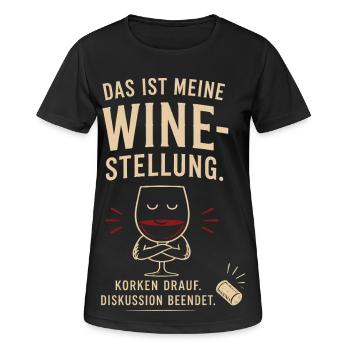 Das ist meine Weinstellung - Frauen T-Shirt atmungsaktiv - Schwarz - Vorne - AI Model Female 172 light (172cm)