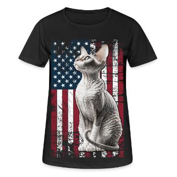 Cornish Rex US Cornish Rex Cat - T-shirt respirant Femme - noir - Devant - AI Model Female 172 light (172cm)