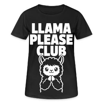 Club Llama Please – Lama mignonne - T-shirt respirant Femme - noir - Devant - AI Model Female 172 light (172cm)