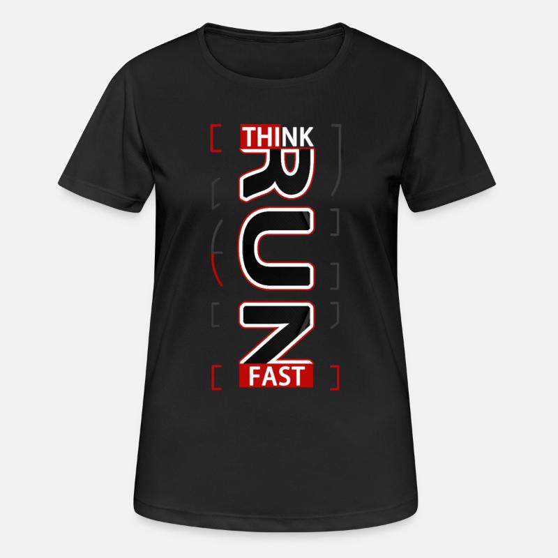 THINK FAST Running sport experience V1 - Women's Breathable T-Shirt - black