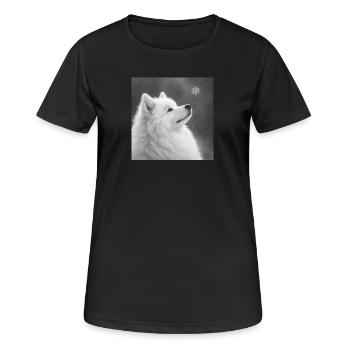 Motif samoyède pour amateurs de chiens Zwerkspitz - T-shirt respirant Femme - noir - Devant - AI Model Female 172 light (172cm)