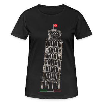 Tour penchée de Pise - T-shirt respirant Femme - noir - Devant - AI Model Female 172 light (172cm)