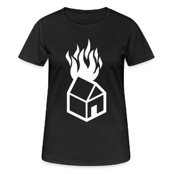 Burning house - Women's Breathable T-Shirt - black - Front - AI Model Female 172 light (172cm)