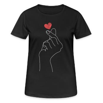 Coeur style Korea - T-shirt respirant Femme - noir - Devant - AI Model Female 172 light (172cm)