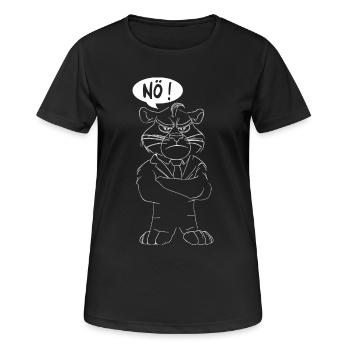 Elegante Bulldogge im Anzug Nein - Frauen T-Shirt atmungsaktiv - Schwarz - Vorne - AI Model Female 172 light (172cm)