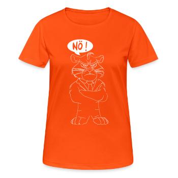 Elegante Bulldogge im Anzug Nein - Frauen T-Shirt atmungsaktiv - Neonorange - Vorne - AI Model Female 172 dark (172cm)