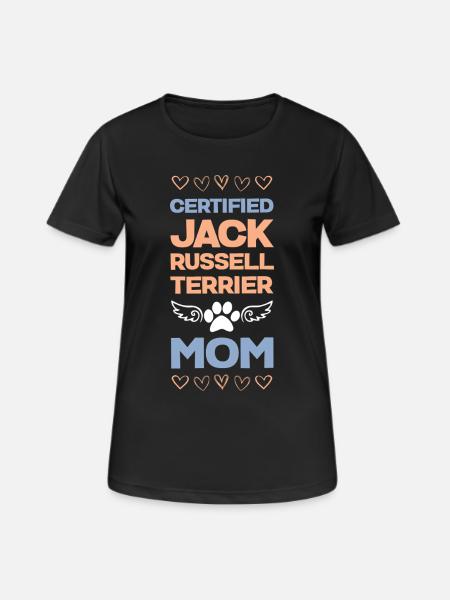 Certified Jack Russell Mom - Women's Breathable T-Shirt - black