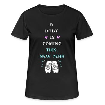 Sexe Révélation Réveillon Nouvel An Nouvel An - T-shirt respirant Femme - noir - Devant - AI Model Female 172 light (172cm)
