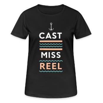 Missed cast reel - Women's Breathable T-Shirt - black - Front - AI Model Female 172 light (172cm)