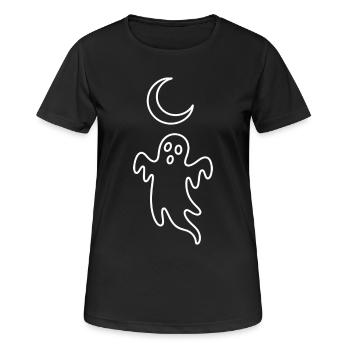 Moonlight Ghost Line Art - Women's Breathable T-Shirt - black - Front - AI Model Female 172 light (172cm)