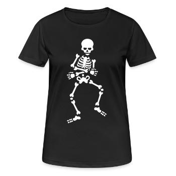 Skibidi challenge meme Tanzen Skelett Tanz - Frauen T-Shirt atmungsaktiv - Schwarz - Vorne - AI Model Female 172 light (172cm)