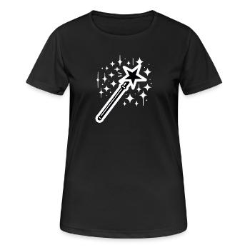 Zauberstab Magie - Frauen T-Shirt atmungsaktiv - Schwarz - Vorne - AI Model Female 172 light (172cm)
