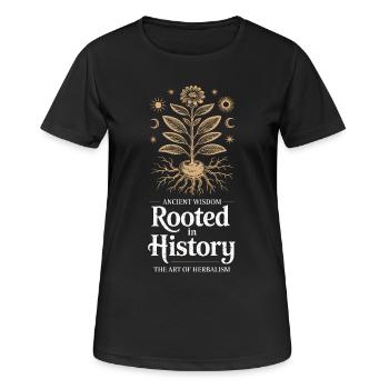 Enracinés dans l’histoire Sagesse herboriste - T-shirt respirant Femme - noir - Devant - AI Model Female 172 light (172cm)