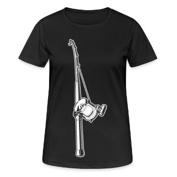 Canne à pêche - T-shirt respirant Femme - noir - Devant - AI Model Female 172 light (172cm)