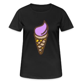 Eis - Softeis - Frauen T-Shirt atmungsaktiv - Schwarz - Vorne - AI Model Female 172 light (172cm)
