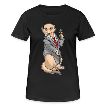 Suricate Marié Alliance Bague Mariage - T-shirt respirant Femme - noir - Devant - AI Model Female 172 light (172cm)