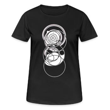 Éclore en équilibre – la fleur du Nombre d’Or - T-shirt respirant Femme - noir - Devant - AI Model Female 172 light (172cm)