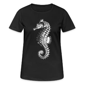 Silhouette complexe d’hippocampe - T-shirt respirant Femme - noir - Devant - AI Model Female 172 light (172cm)