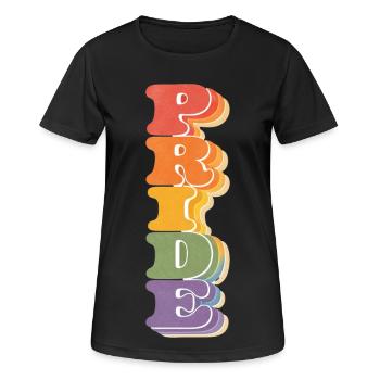 Pride Vertical Rainbow CSD Retro Saying Retro 7 - Women's Breathable T-Shirt - black - Front - AI Model Female 172 light (172cm)