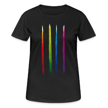 Colors Stripes - Women's Breathable T-Shirt - black - Front - AI Model Female 172 light (172cm)